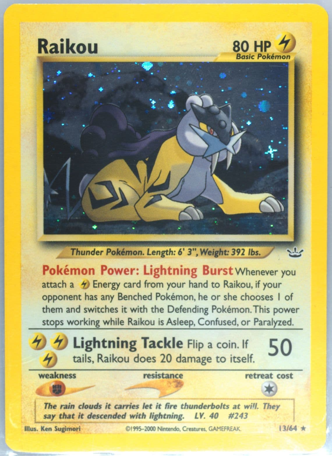 Raikou-Holo (13) 2001 Pokemon Neo Revelation