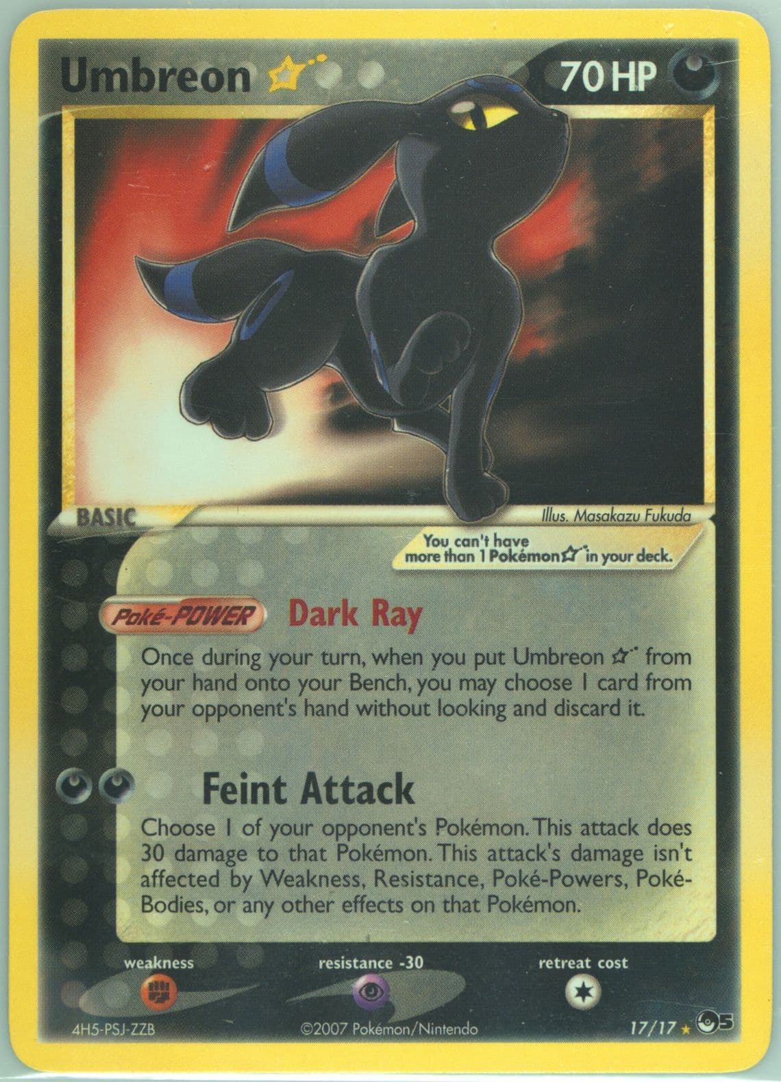 Umbreon-Gold Star (17) 2007 Pokemon Pop Series 5