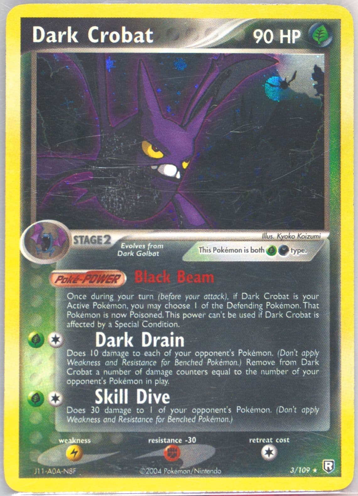 Dark Crobat-Holo (3) 2004 Pokemon EX Team Rocket Returns