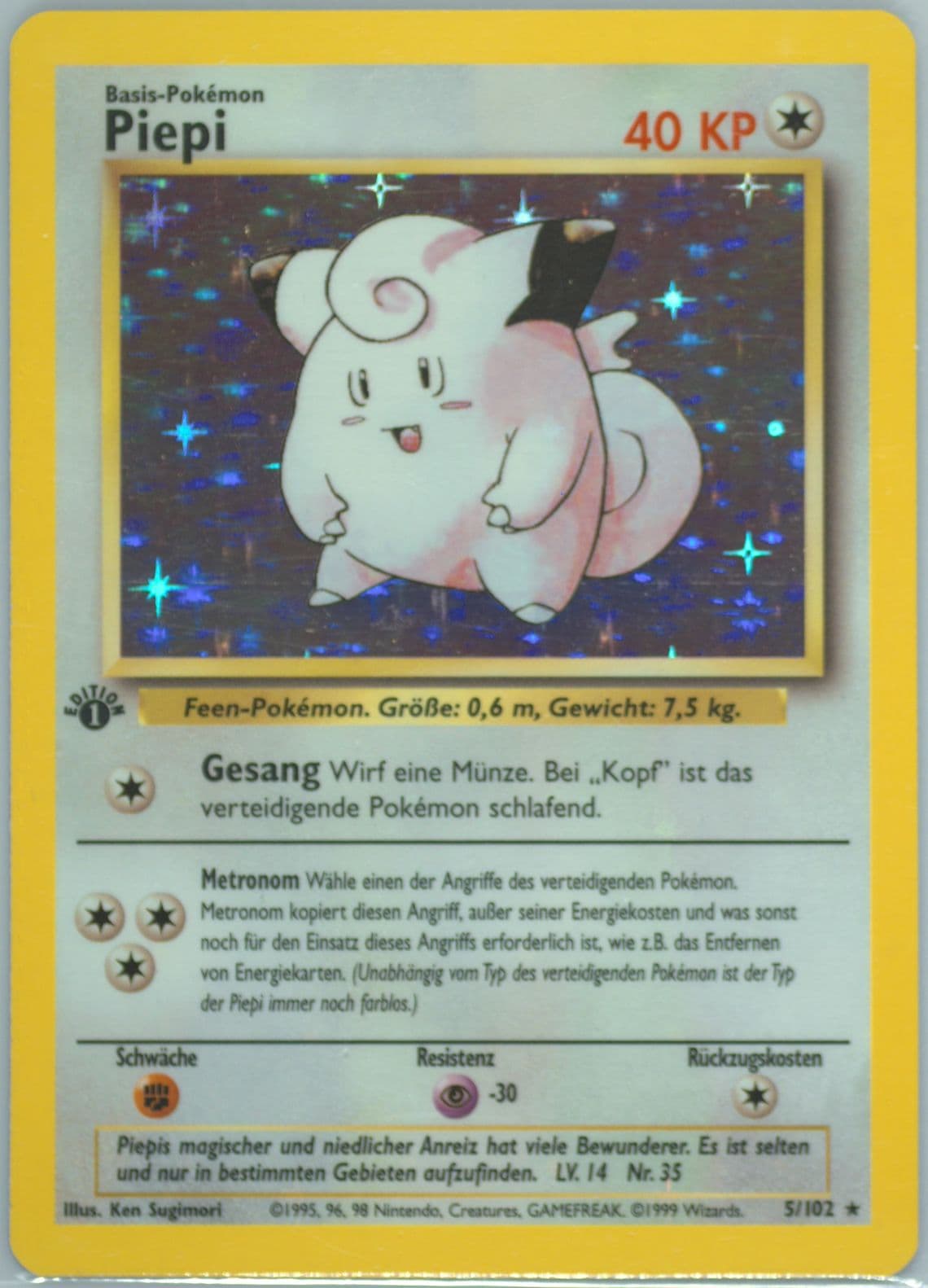 Piepi-Holo 1st Edition (5) 1999 Pokemon German