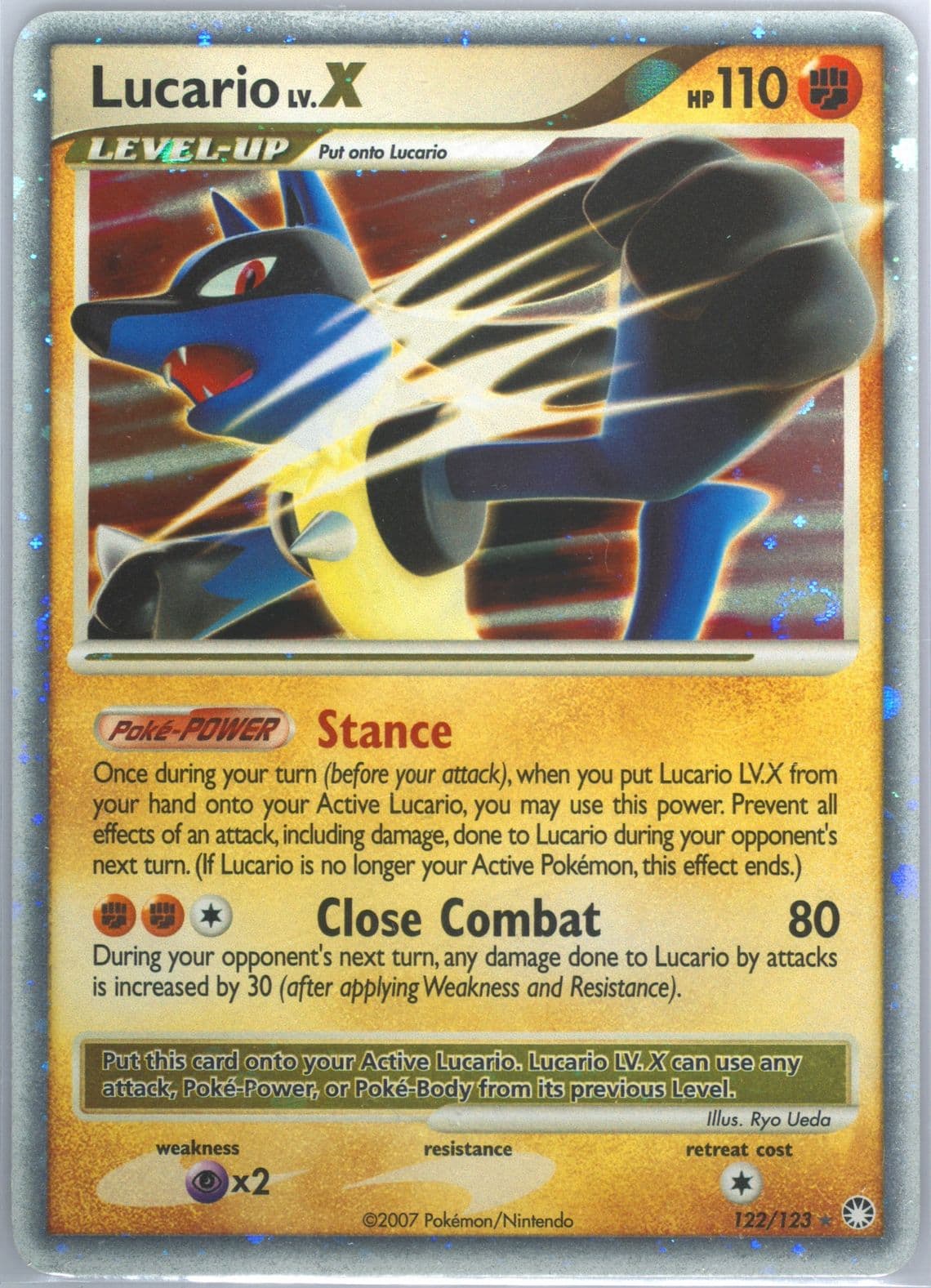 Lucario LV.X-Holo (122) 2007 Pokemon Diamond & Pearl Mysterious Treasures