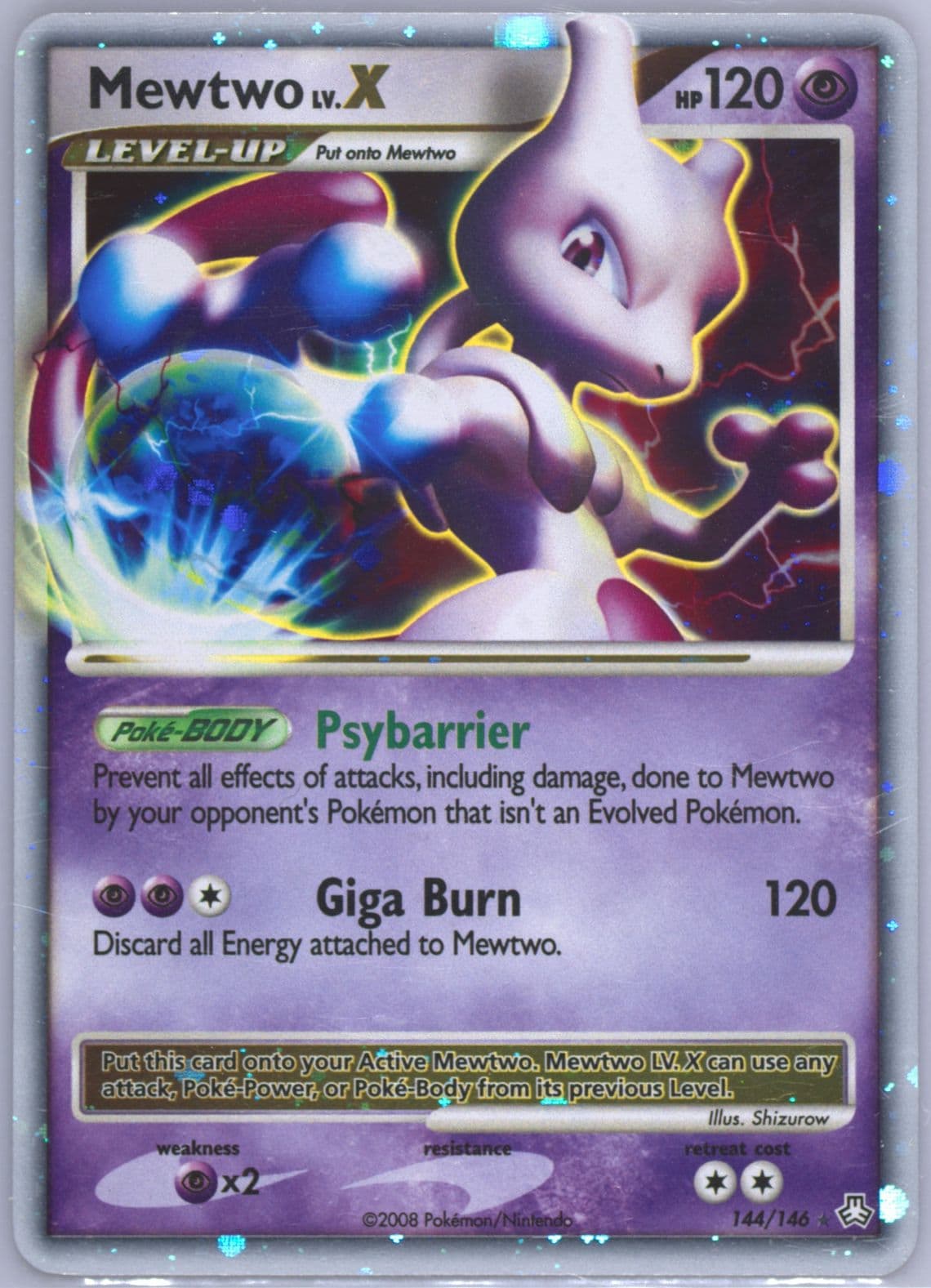 Mewtwo LV.X-Holo (144) 2008 Pokemon Diamond & Pearl Legends Awakened