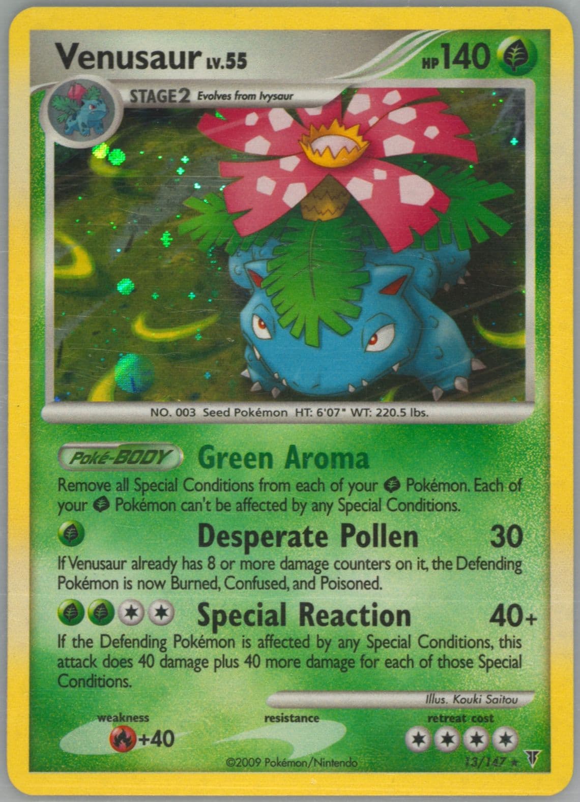 Venusaur-Holo (13) 2009 Pokemon Platinum Supreme Victors