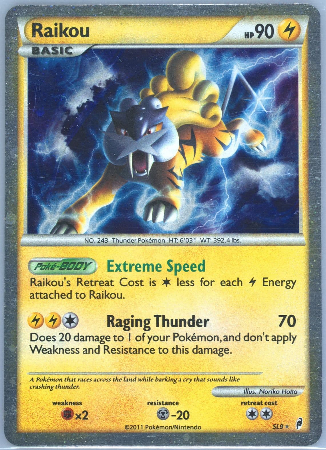 Raikou-Holo (SL9) 2011 Pokemon Call of Legends