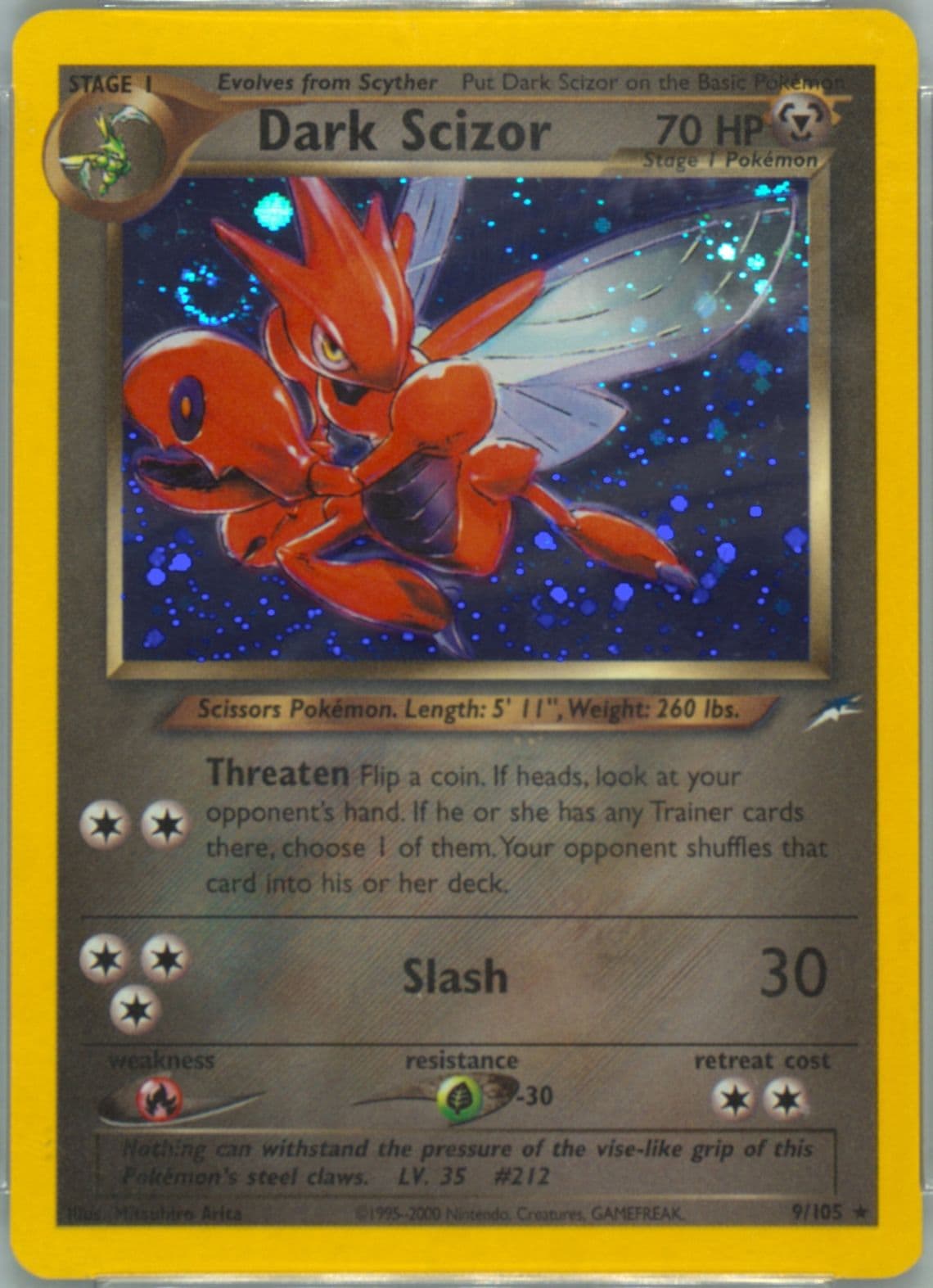 Dark Scizor-Holo (9) 2002 Pokemon Neo Destiny