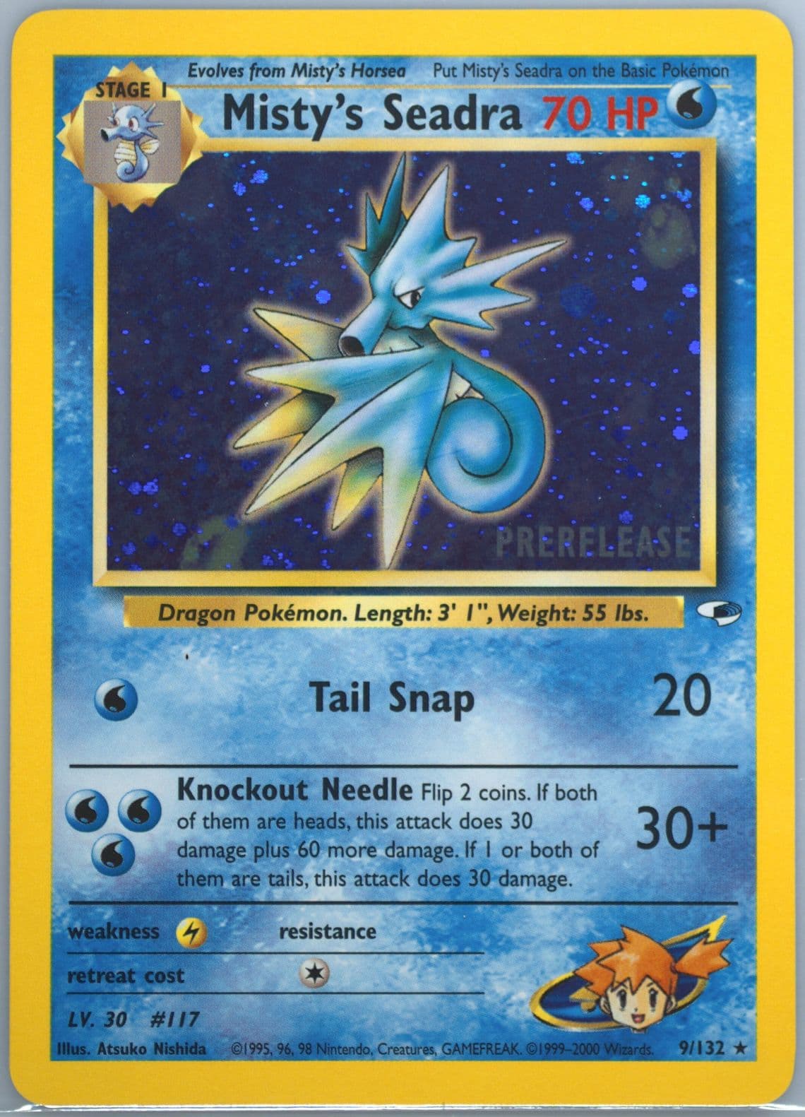 Misty's Seadra Holo-Prerelease (9) 2000 Pokemon Gym Heroes
