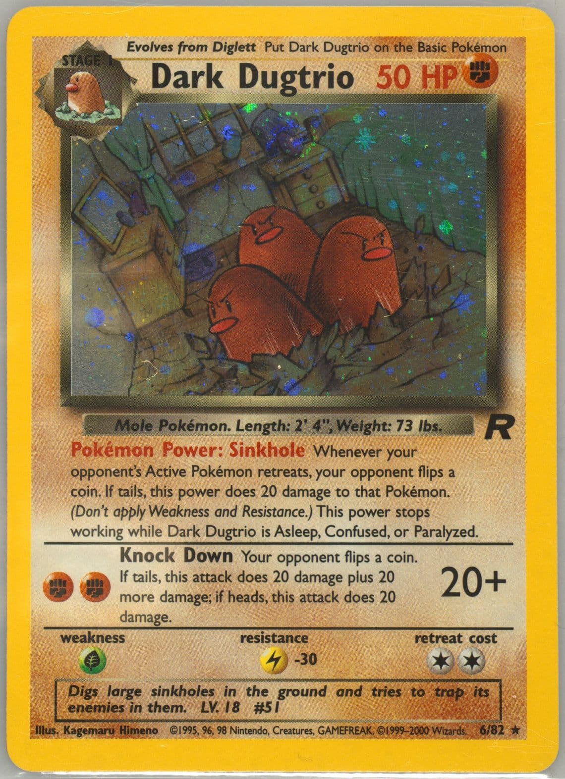 Dark Dugtrio-Holo (6) 2000 Pokemon Rocket