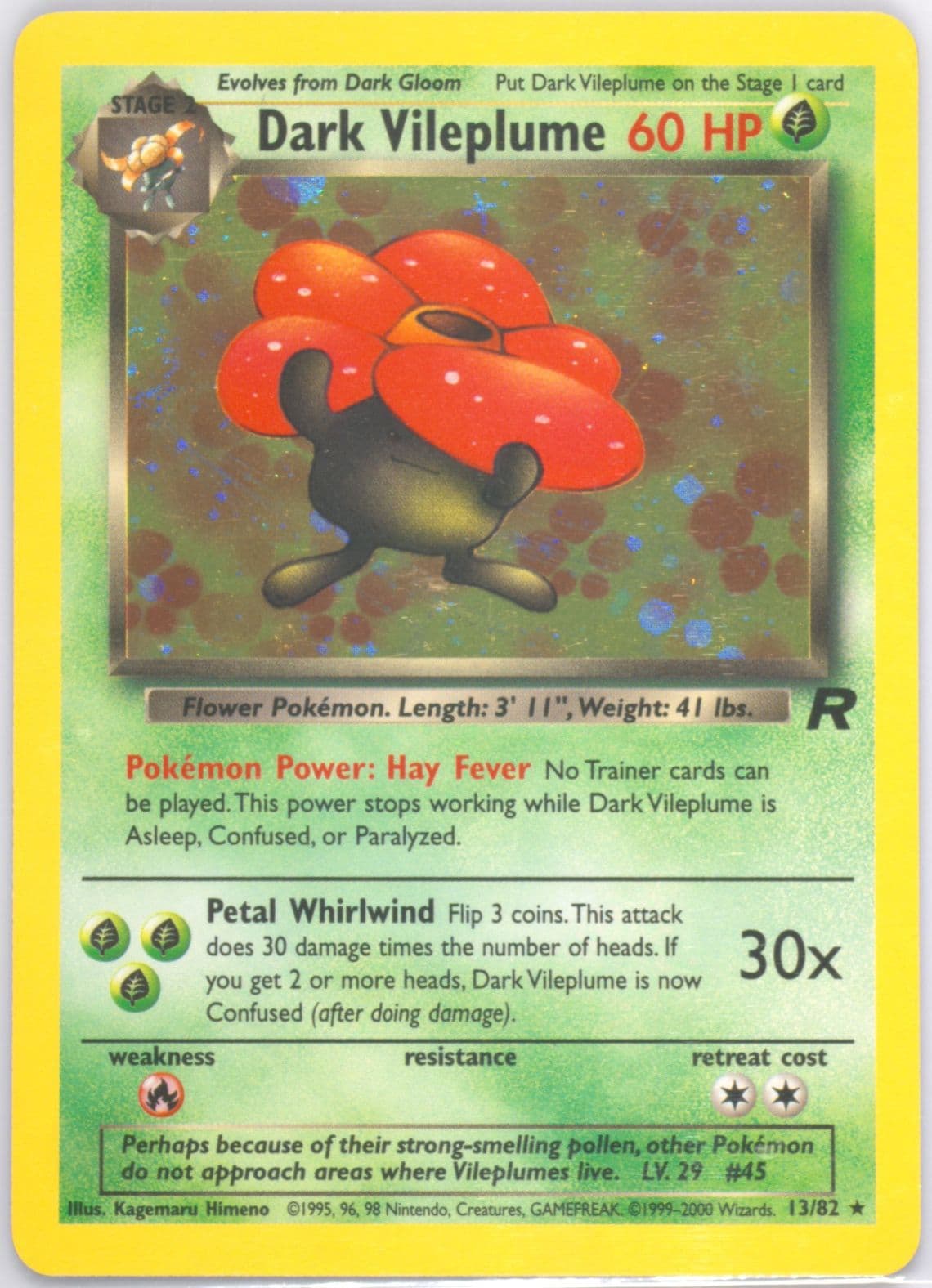 Dark Vileplume-Holo (13) 2000 Pokemon Rocket