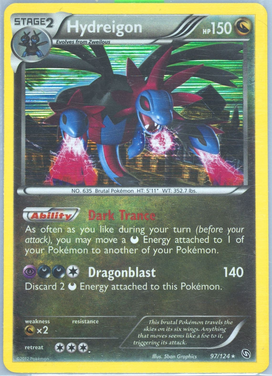 Hydreigon-Holo (97) 2012 Pokemon Black & White Dragons Exalted