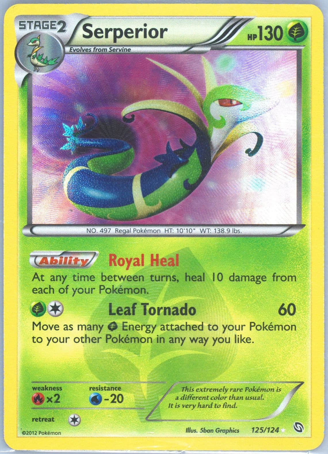 Serperior (125) 2012 Pokemon Black & White Dragons Exalted