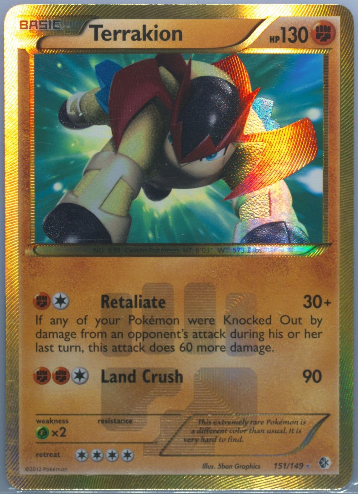 Terrakion (151) 2012 Pokemon Black & White Boundaries Crossed