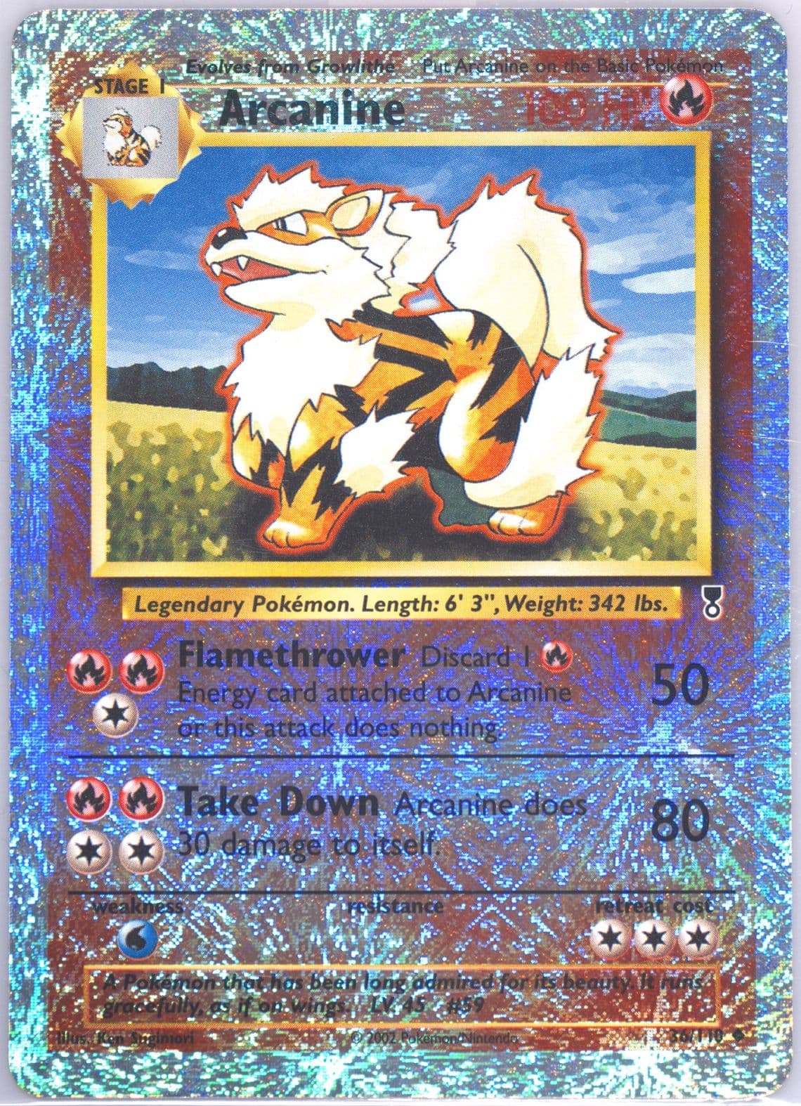 Arcanine-Reverse Foil (36) 2002 Pokemon Legendary Collection