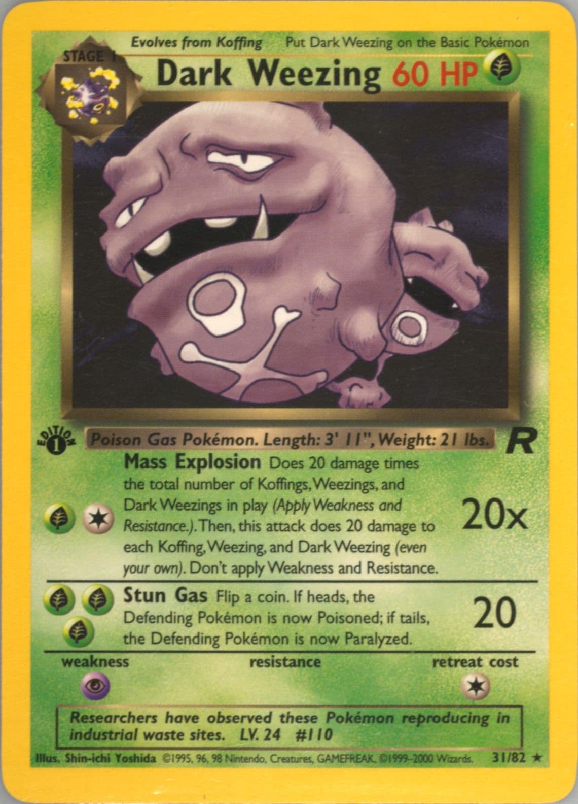 Dark Weezing 1st Edition (31) 2000 Pokemon Rocket