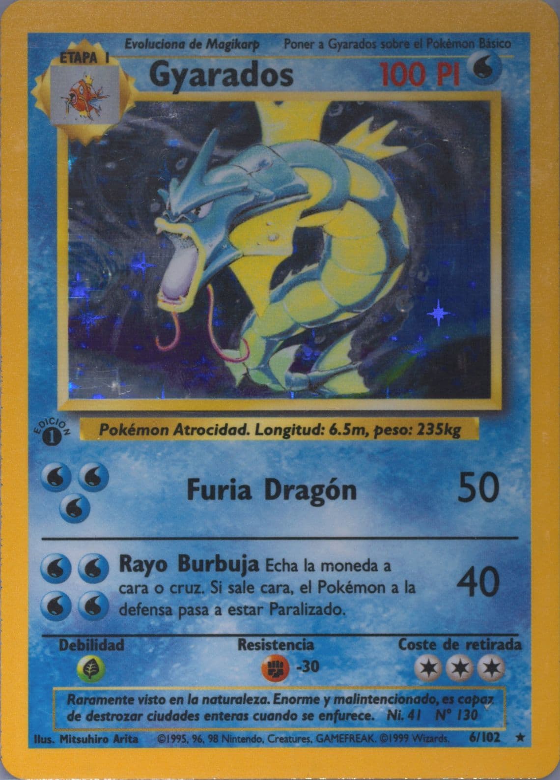 Gyarados-Holo 1st Edition (6) 1999 Pokemon Spanish