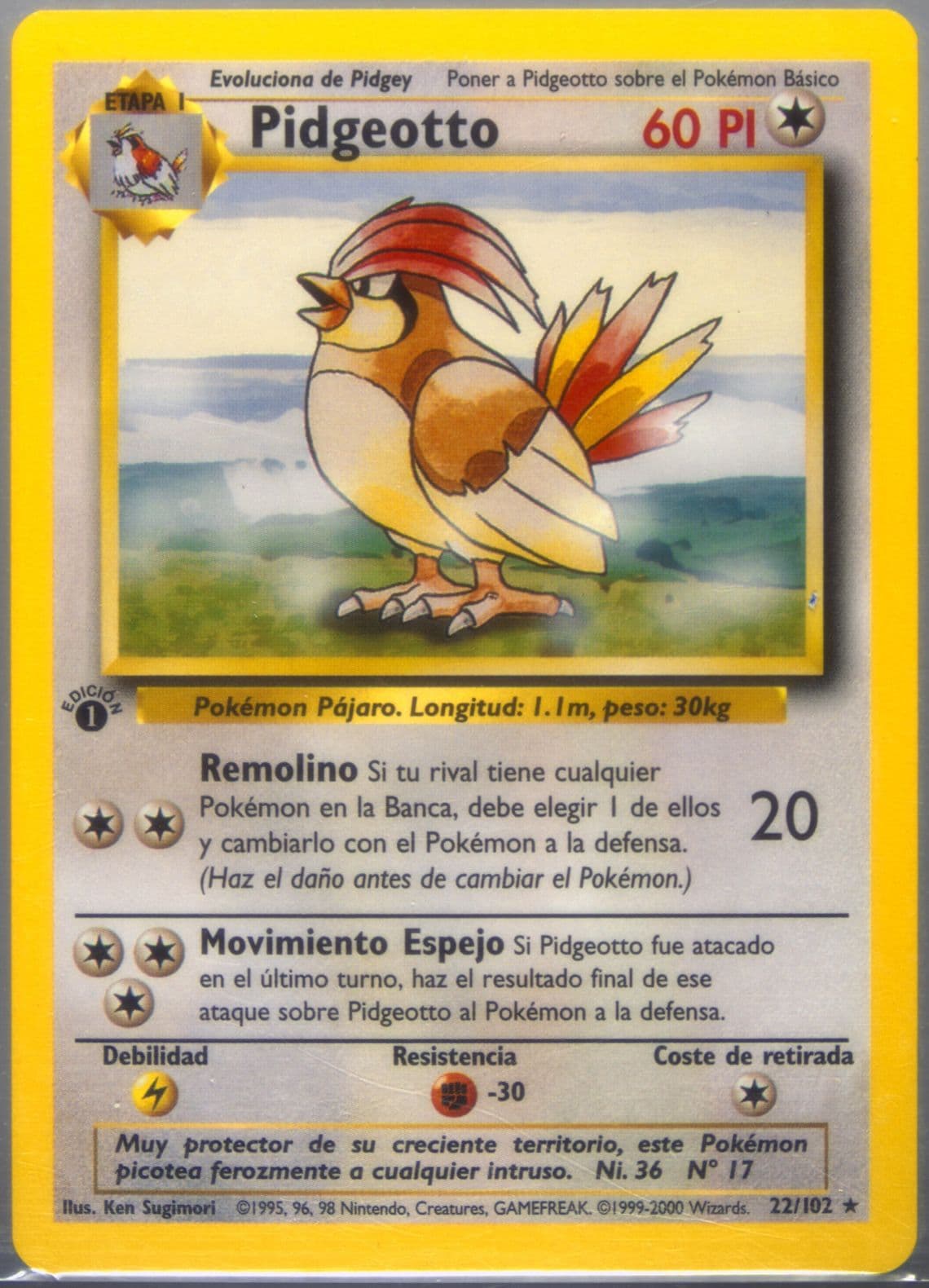 Pidgeotto 1st Edition (22) 1999 Pokemon Spanish