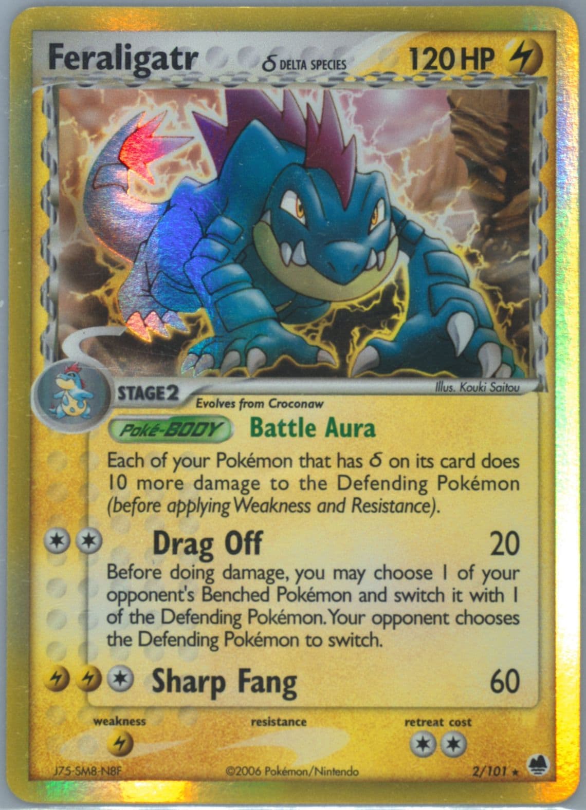 Feraligatr-Holo (2) 2006 Pokemon EX Dragon Frontiers