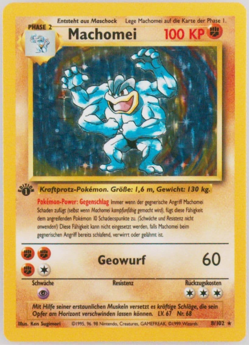 Machomei-Holo 1st Edition (8) 1999 Pokemon German