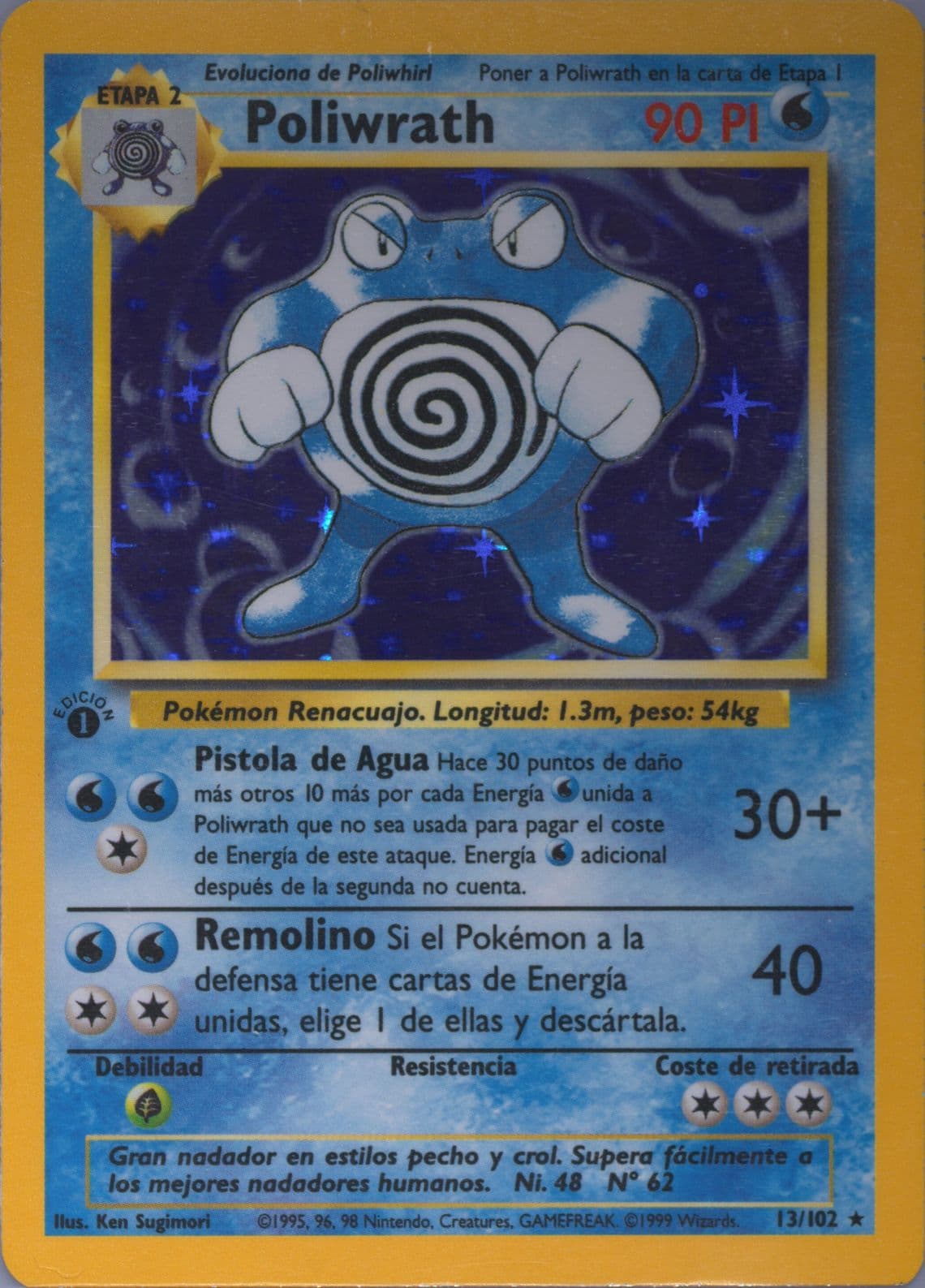 Poliwrath-Holo 1st Edition (13) 1999 Pokemon Spanish