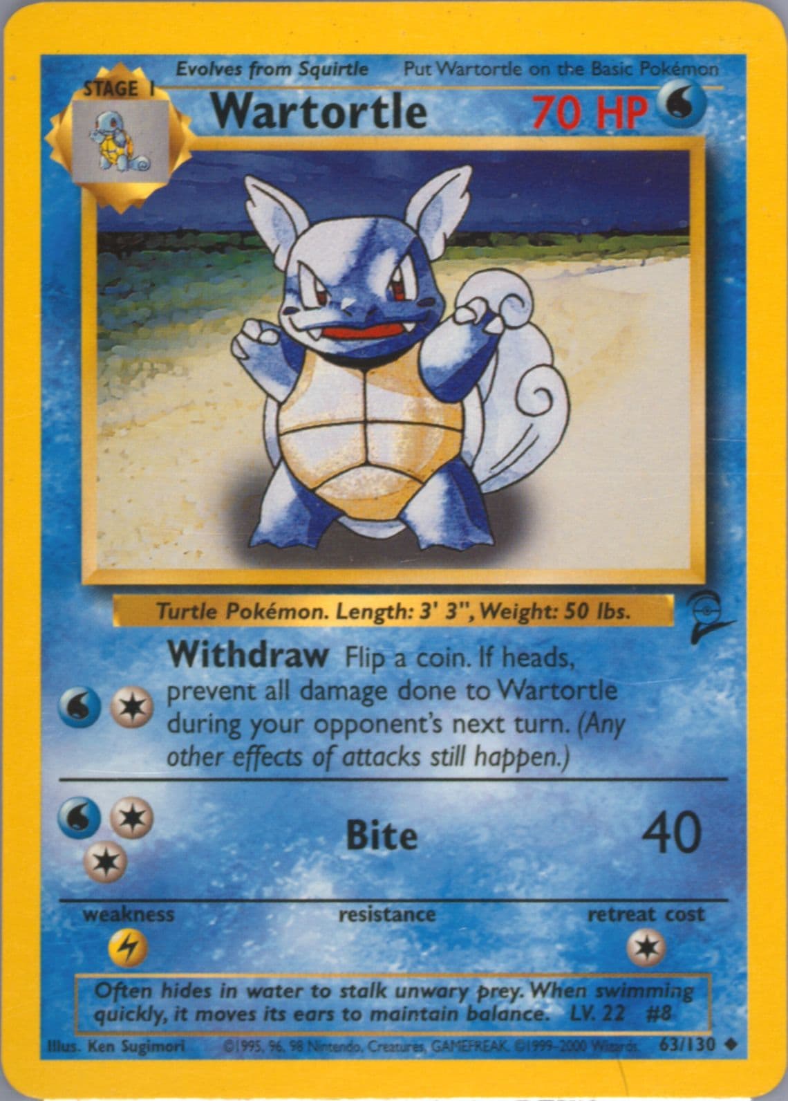Wartortle (63) 2000 Pokemon Game Base II