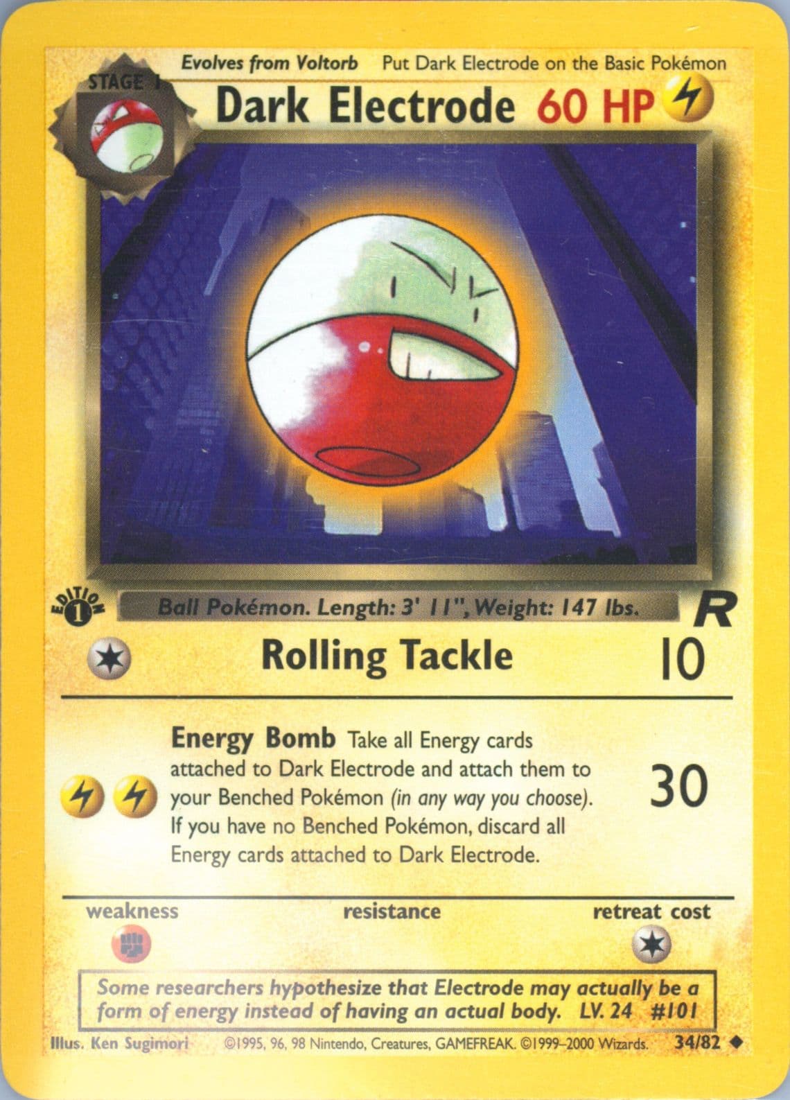 Dark Electrode 1st Edition (34) 2000 Pokemon Rocket