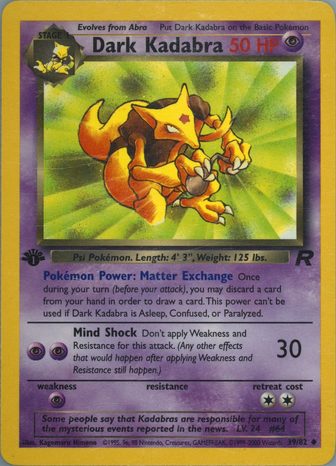 Dark Kadabra 1st Edition (39) 2000 Pokemon Rocket
