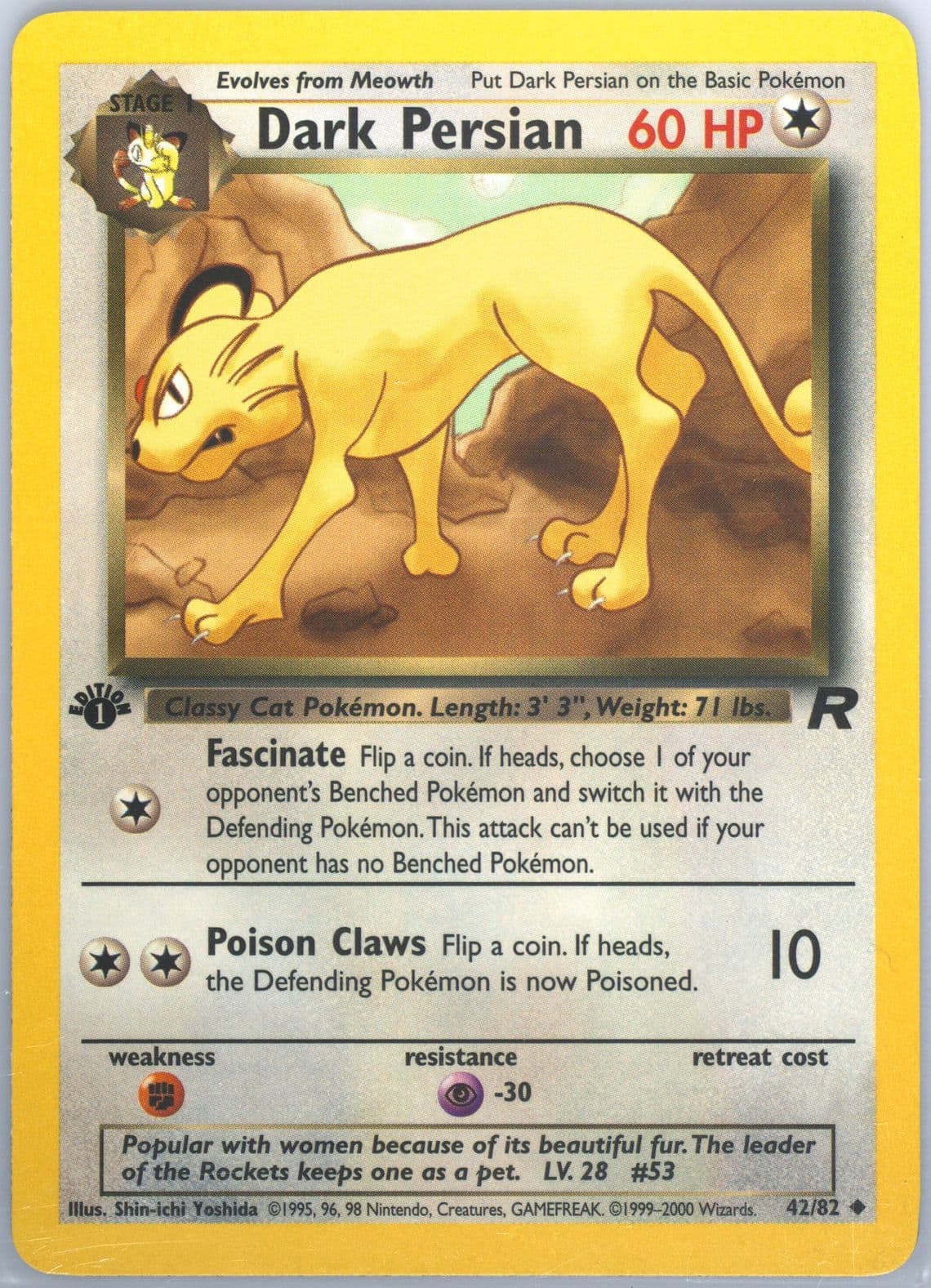 Dark Persian 1st Edition (42) 2000 Pokemon Rocket