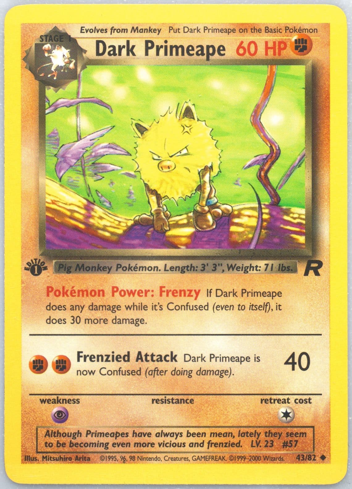 Dark Primeape 1st Edition (43) 2000 Pokemon Rocket