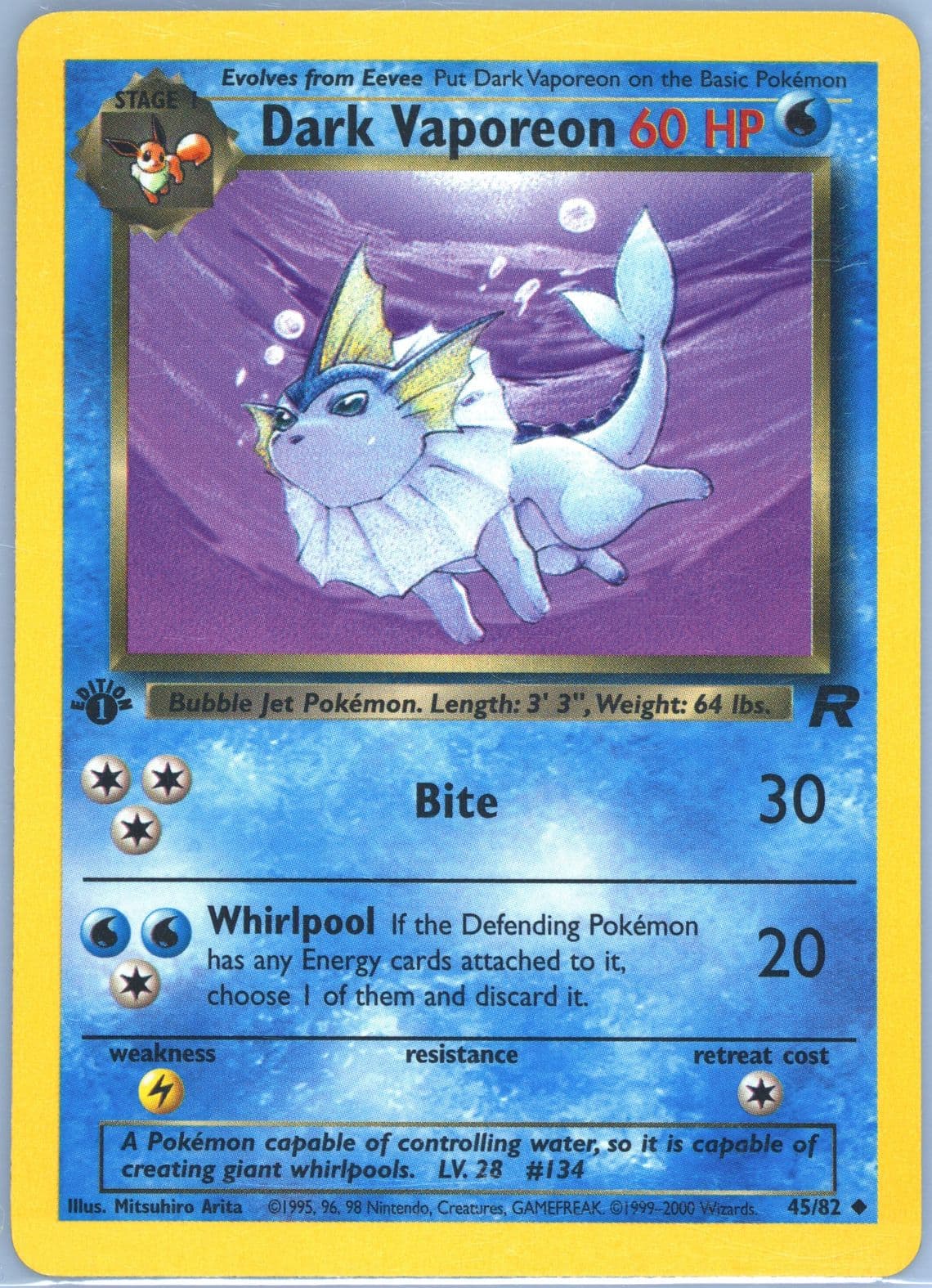 Dark Vaporeon 1st Edition (45) 2000 Pokemon Rocket