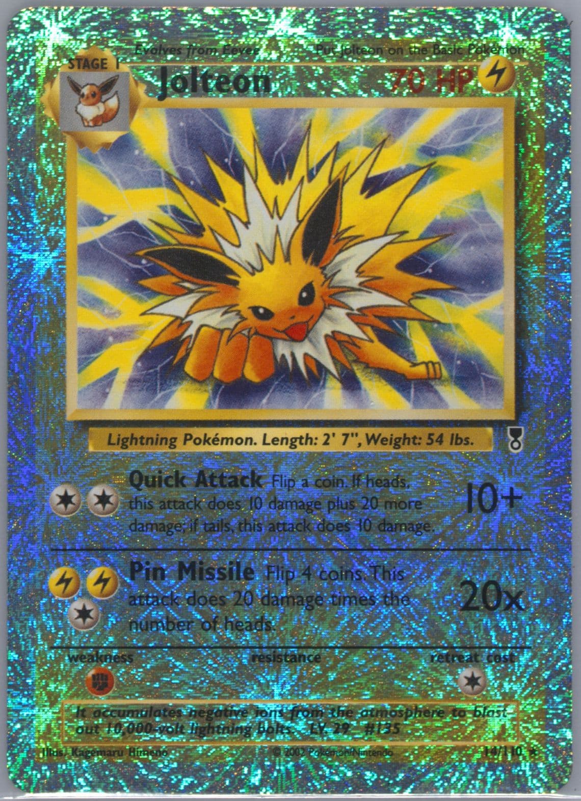 Jolteon-Reverse Foil (14) 2002 Pokemon Legendary Collection