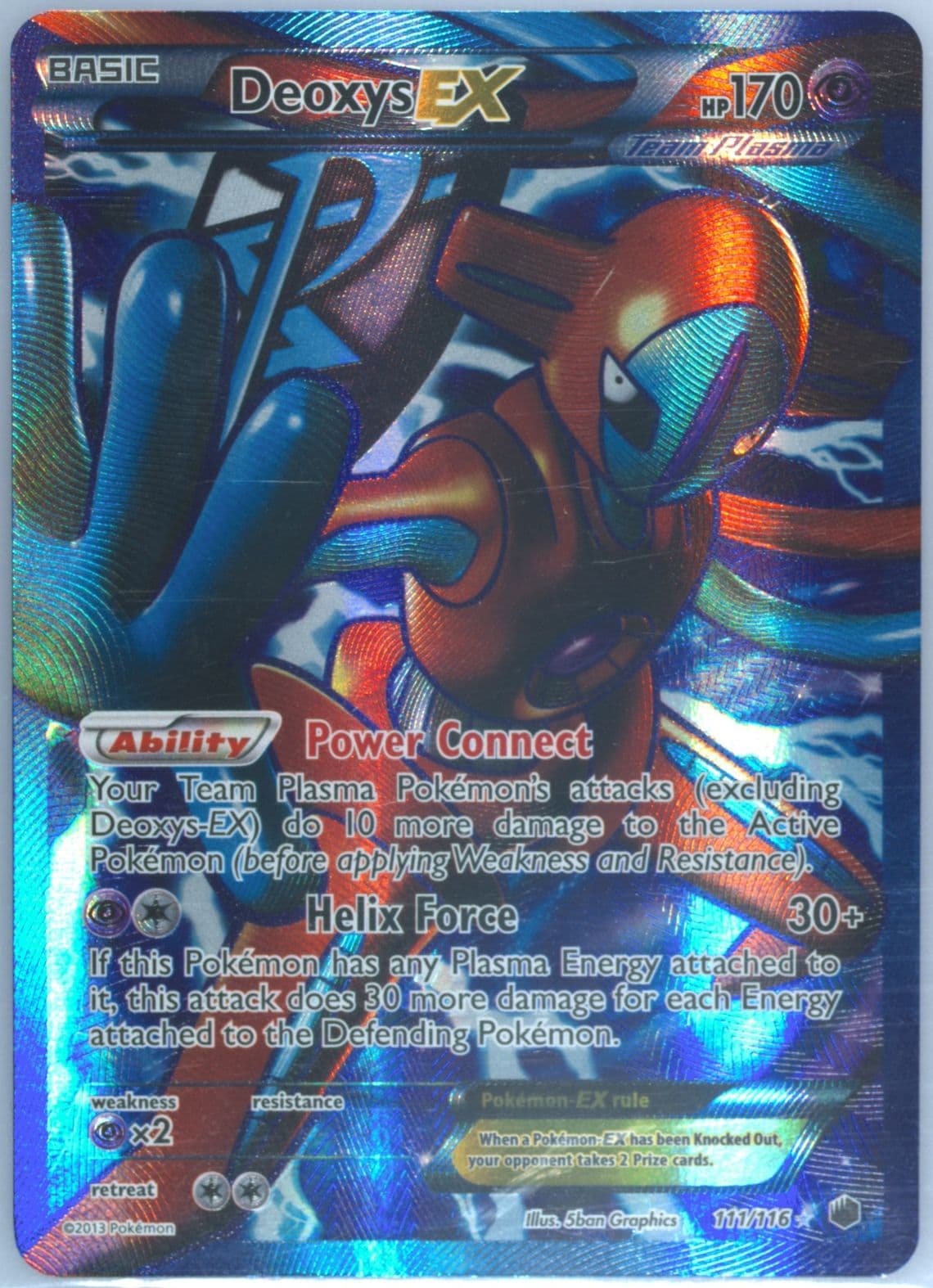 Full Art/Deoxys EX (111) 2013 Pokemon Black & White Plasma Freeze