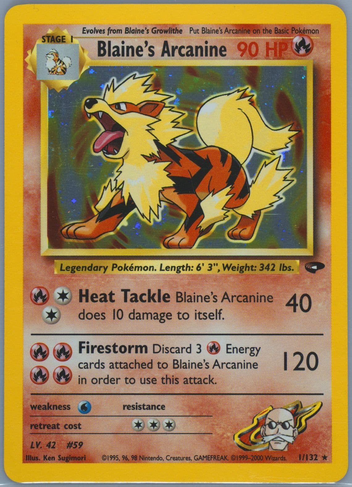 Blaine's Arcanine Holo (1) 2000 Pokemon Gym Challenge