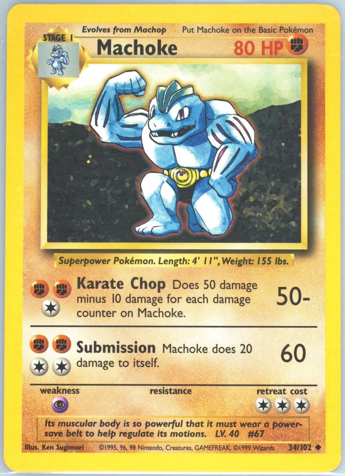 Machoke Trainer Deck A (34) 1999 Pokemon Game
