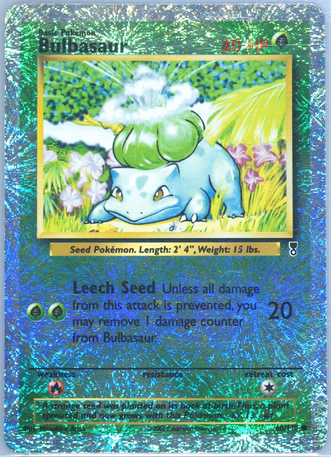 Bulbasaur-Reverse Foil (68) 2002 Pokemon Legendary Collection