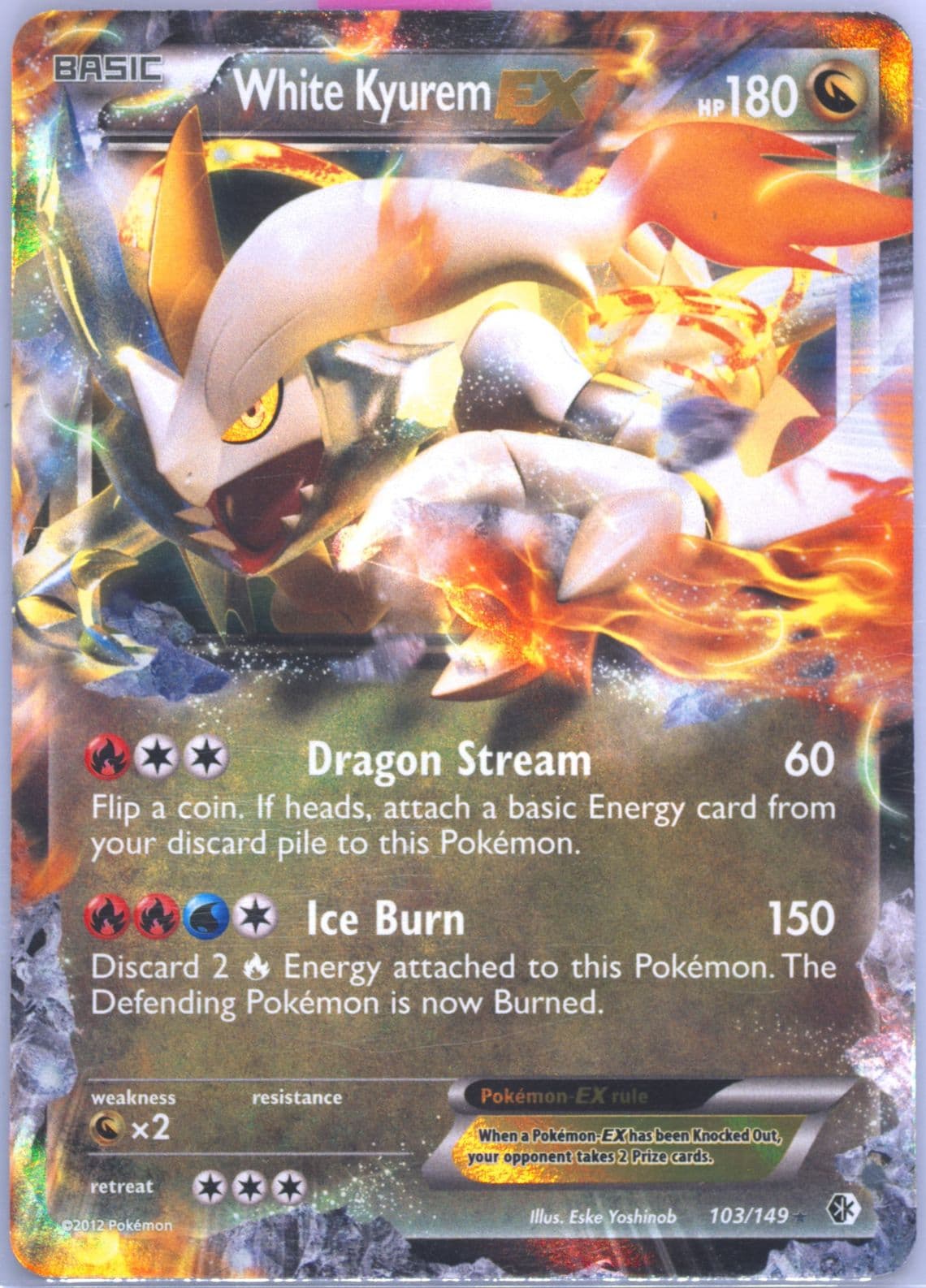 White Kyurem EX (103) 2012 Pokemon Black & White Boundaries Crossed