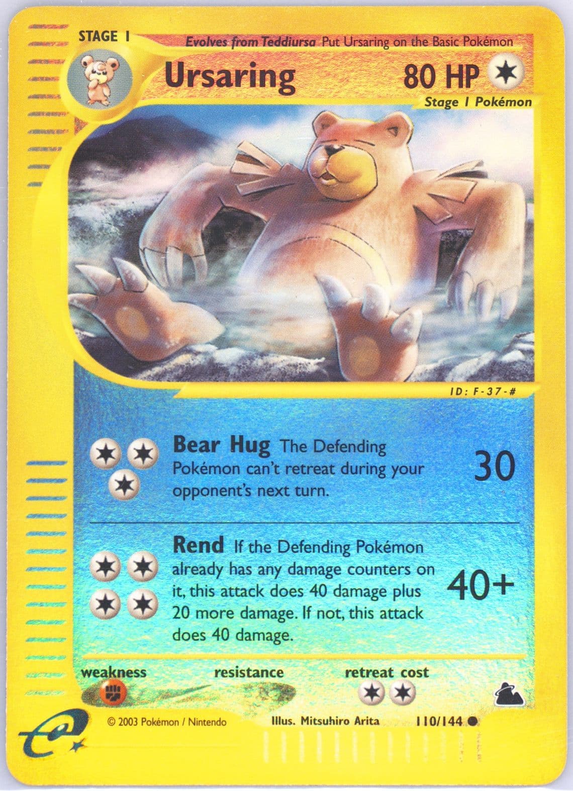 Ursaring-Reverse Foil (110) 2003 Pokemon Skyridge