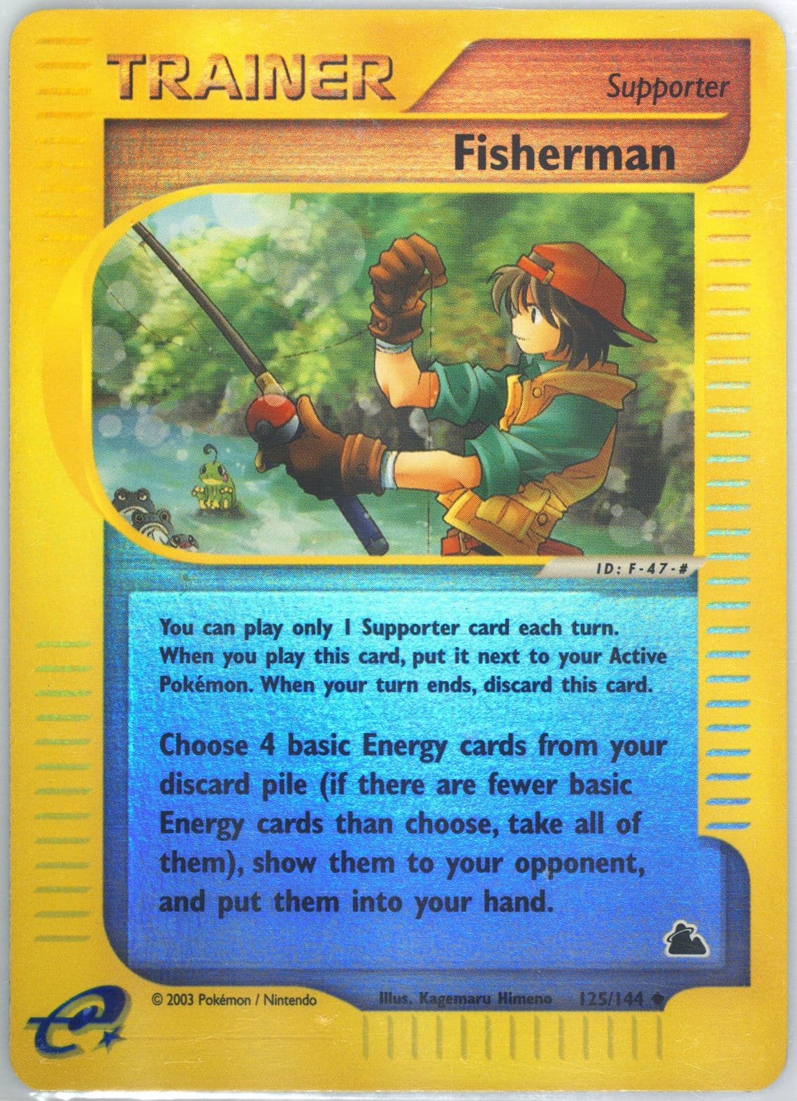 Fisherman-Reverse Foil (125) 2003 Pokemon Skyridge