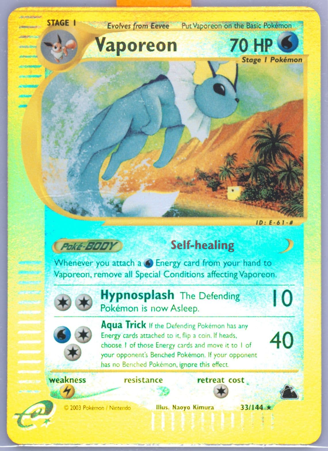 Vaporeon-Reverse Foil (33) 2003 Pokemon Skyridge