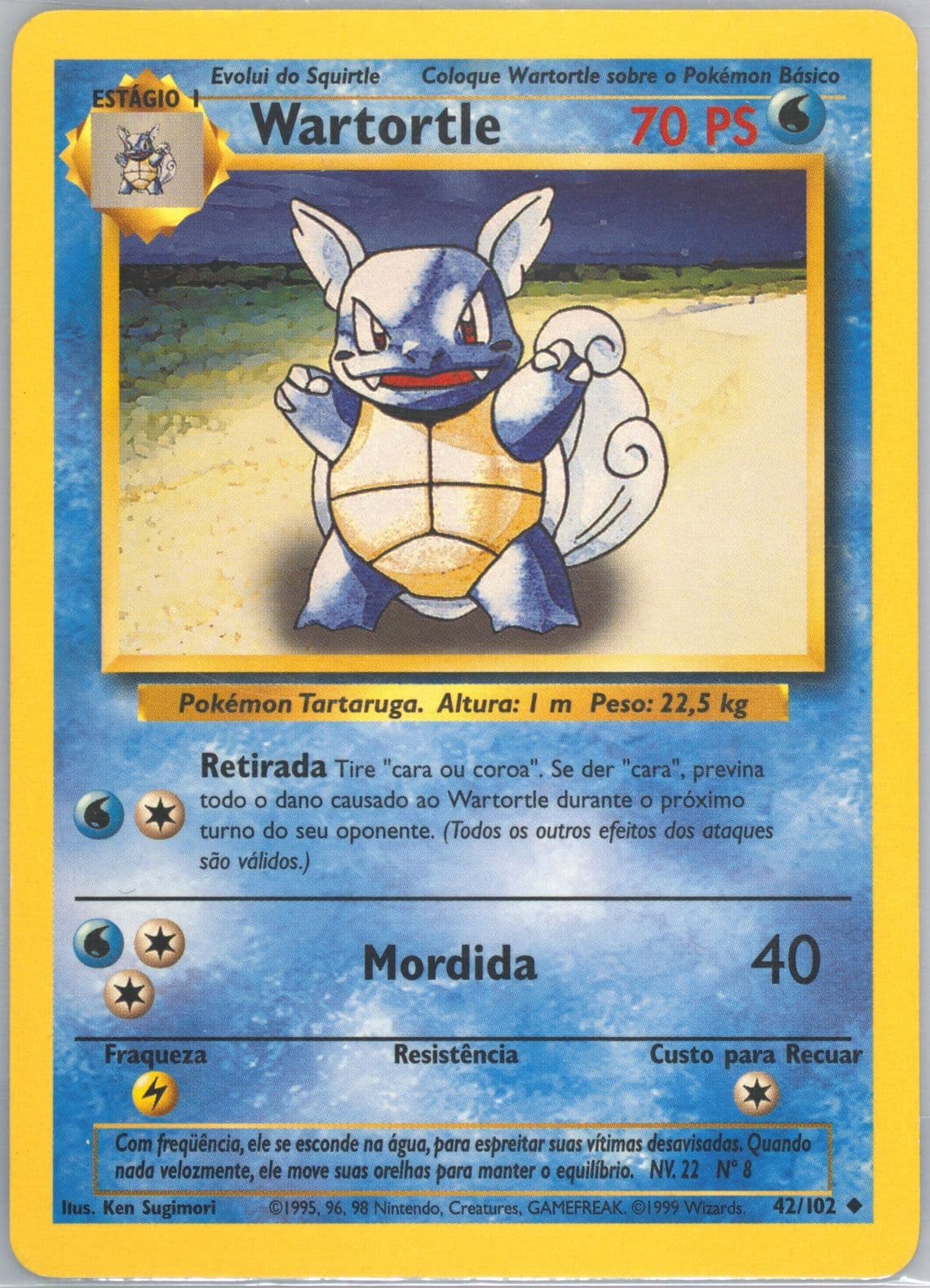 Wartortle (42) 1999 Pokemon Portuguese