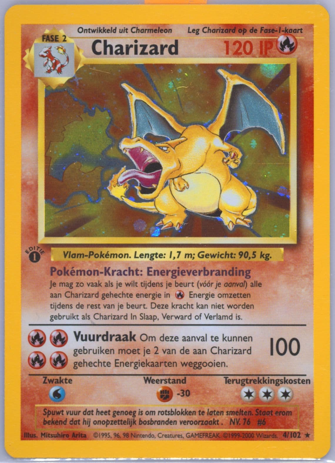 Charizard-Holo 1st Edition (4) 1999 Pokemon Dutch