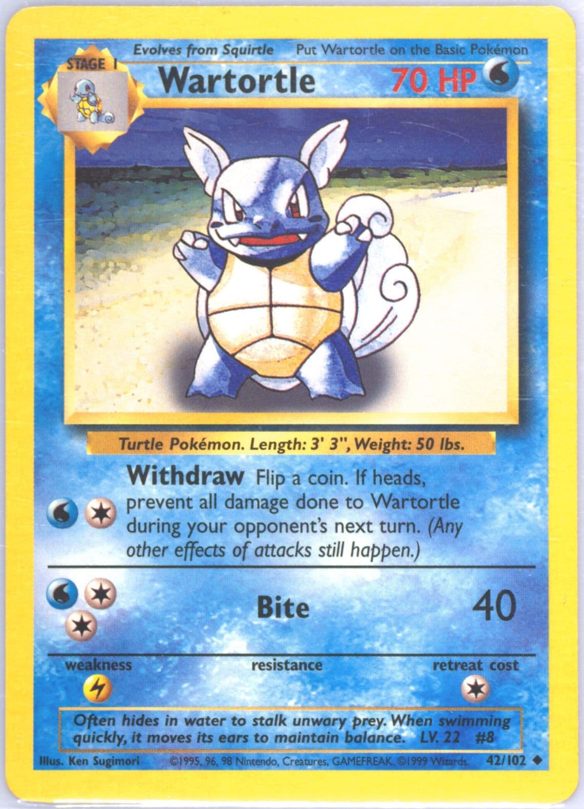 Wartortle Trainer Deck B (42) 1999 Pokemon Game