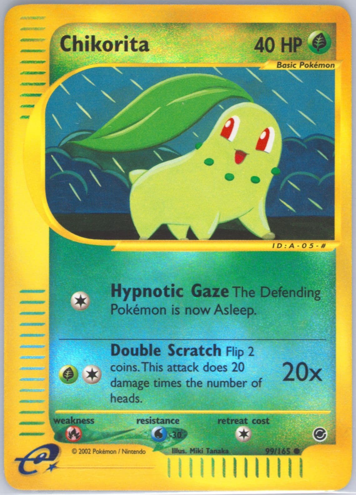 Chikorita-Reverse Foil (99) 2002 Pokemon Expedition
