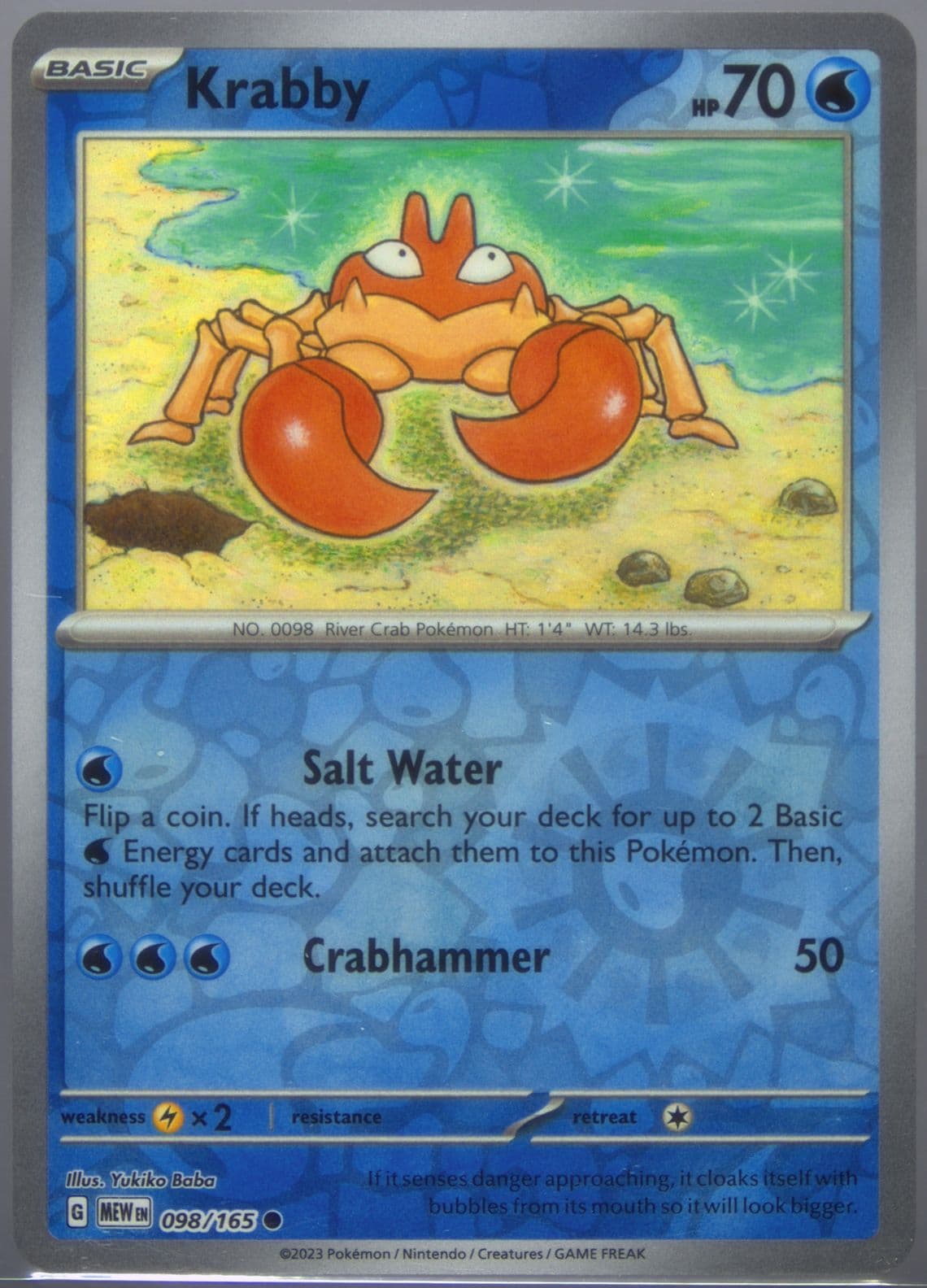 Krabby Reverse Holo (098) 2023 Pokemon Mew EN-151