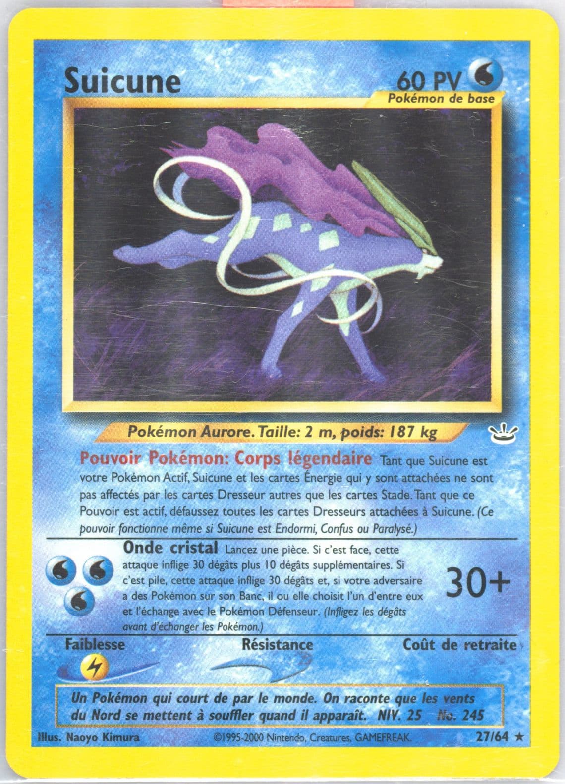 Suicune (27) 2002 Pokemon French Neo Revelation