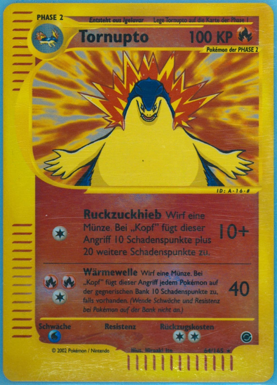 Tornupto-Reverse Foil German (64) 2002 Pokemon Expedition