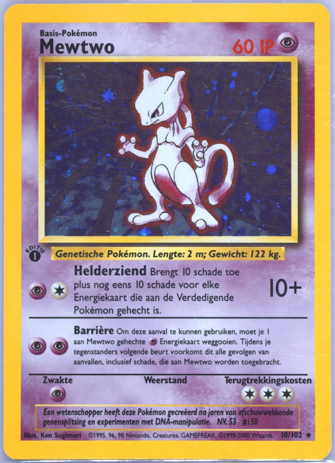 Mewtwo-Holo 1st Edition (10) 1999 Pokemon Dutch