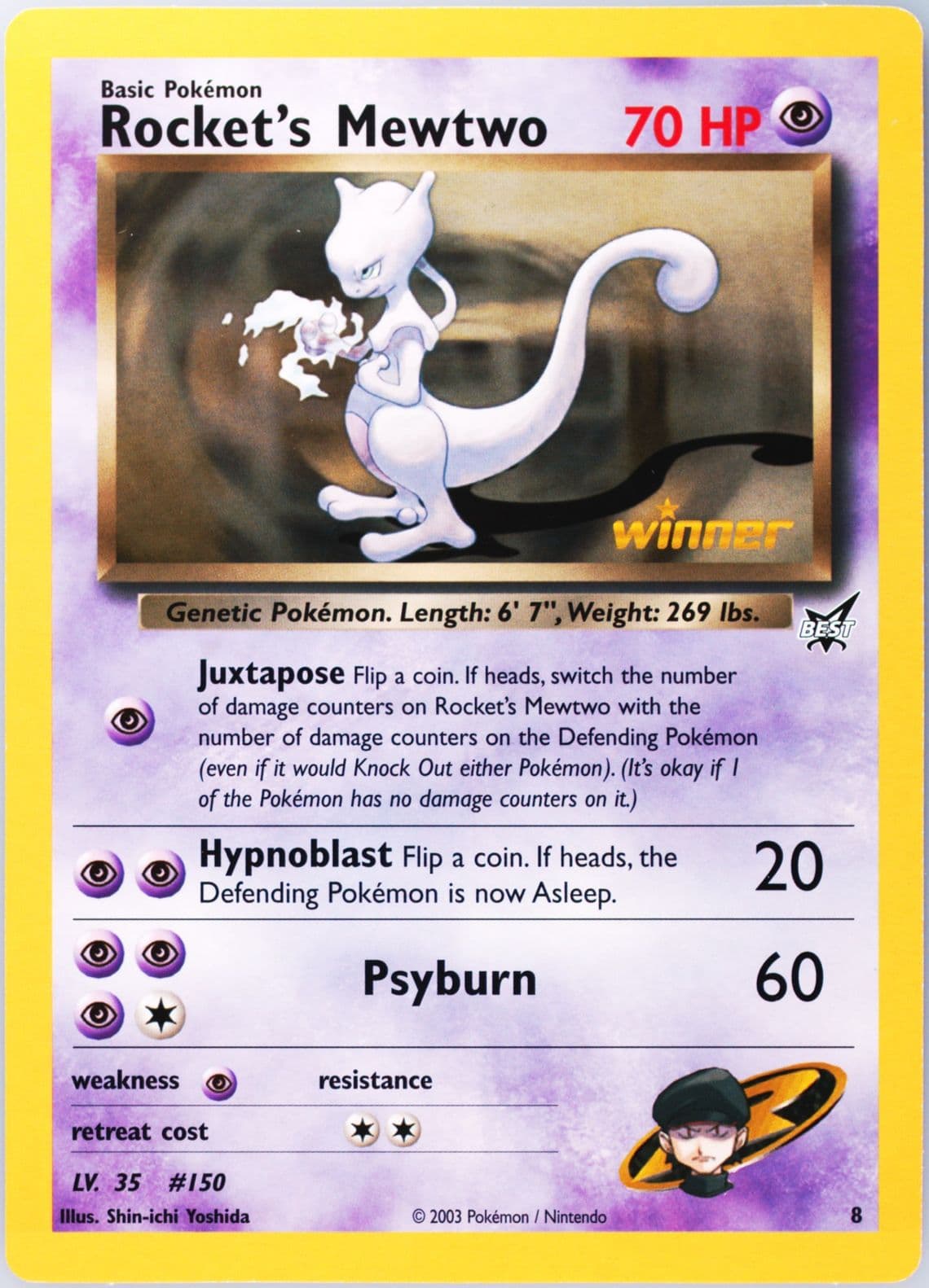 Rocket's Mewtwo Winner-Jumbo (8) 2003 Pokemon Best of Game Promo