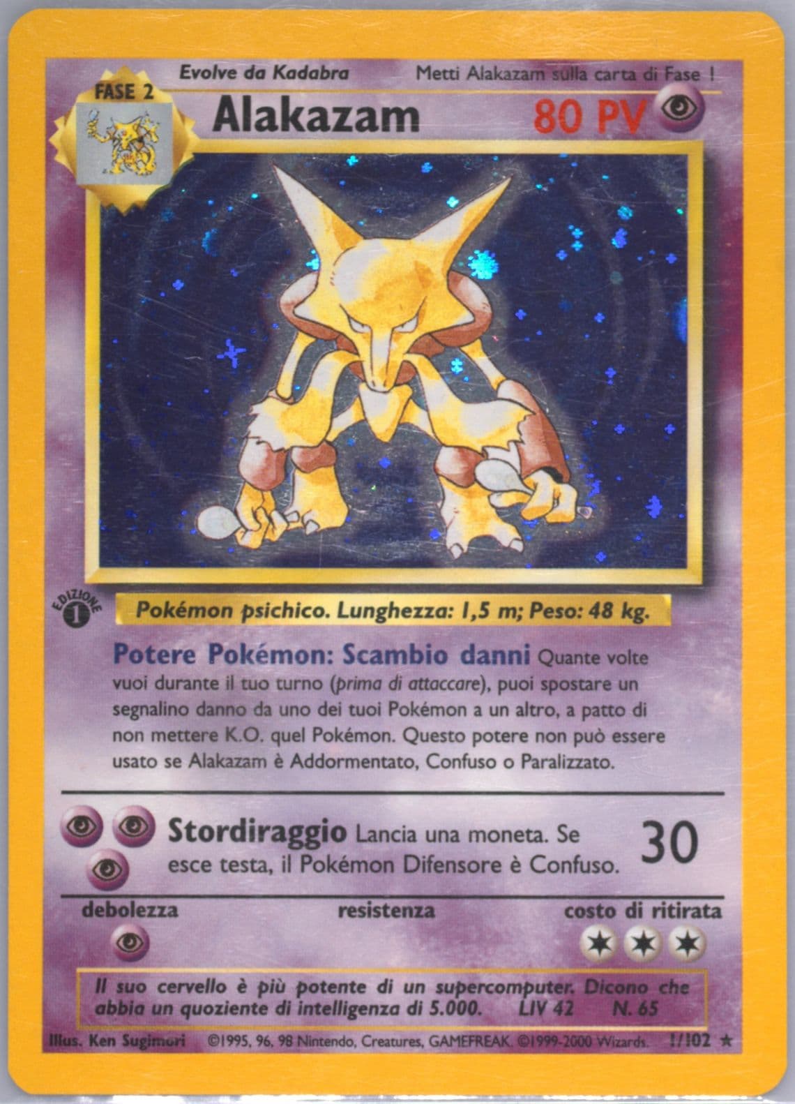 Alakazam-Holo 1st Edition-Italian (1) 2000 Pokemon Game