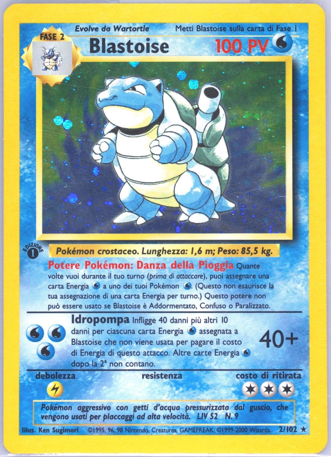 Blastoise-Holo 1st Edition-Italian (2) 2000 Pokemon Game