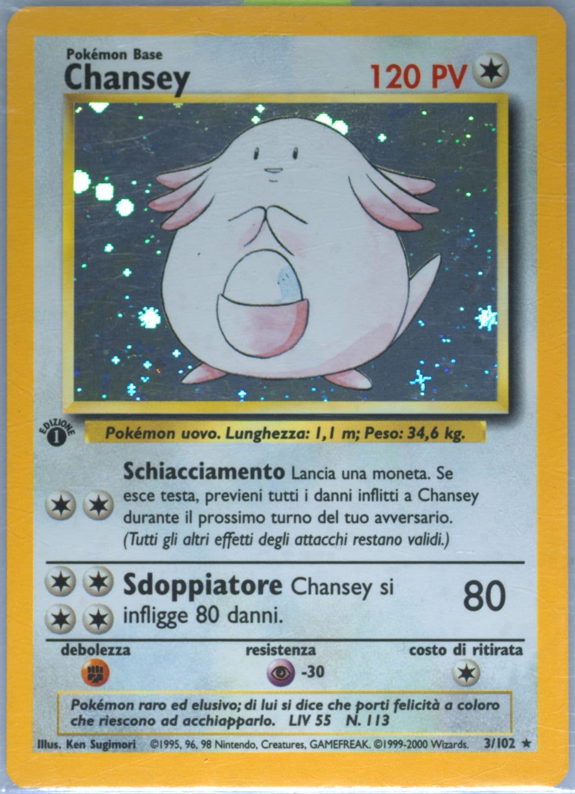 Chansey-Holo 1st Edition-Italian (3) 2000 Pokemon Game