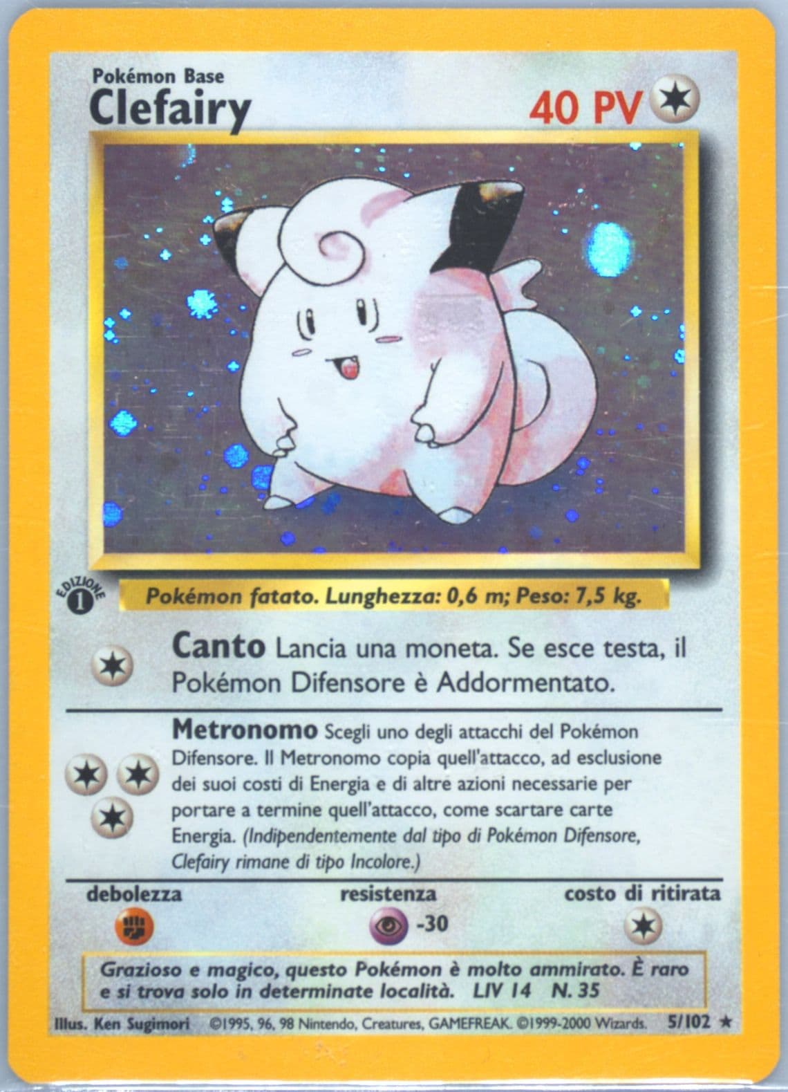 Clefairy-Holo 1st Edition-Italian (5) 2000 Pokemon Game